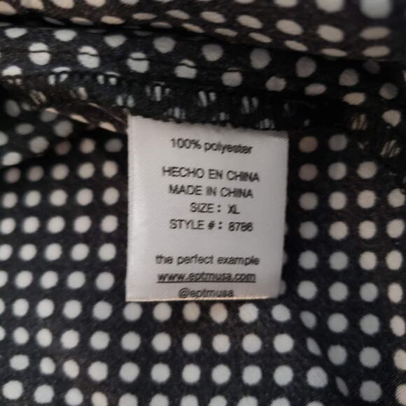 NEW!! EPTM SIZE XL The Perfect Example Drip Flame Black Polka Dot Shirt 8786 - Picture 10 of 11